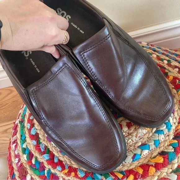 SAS  brown leather loafers shoes - Picture 6 of 7